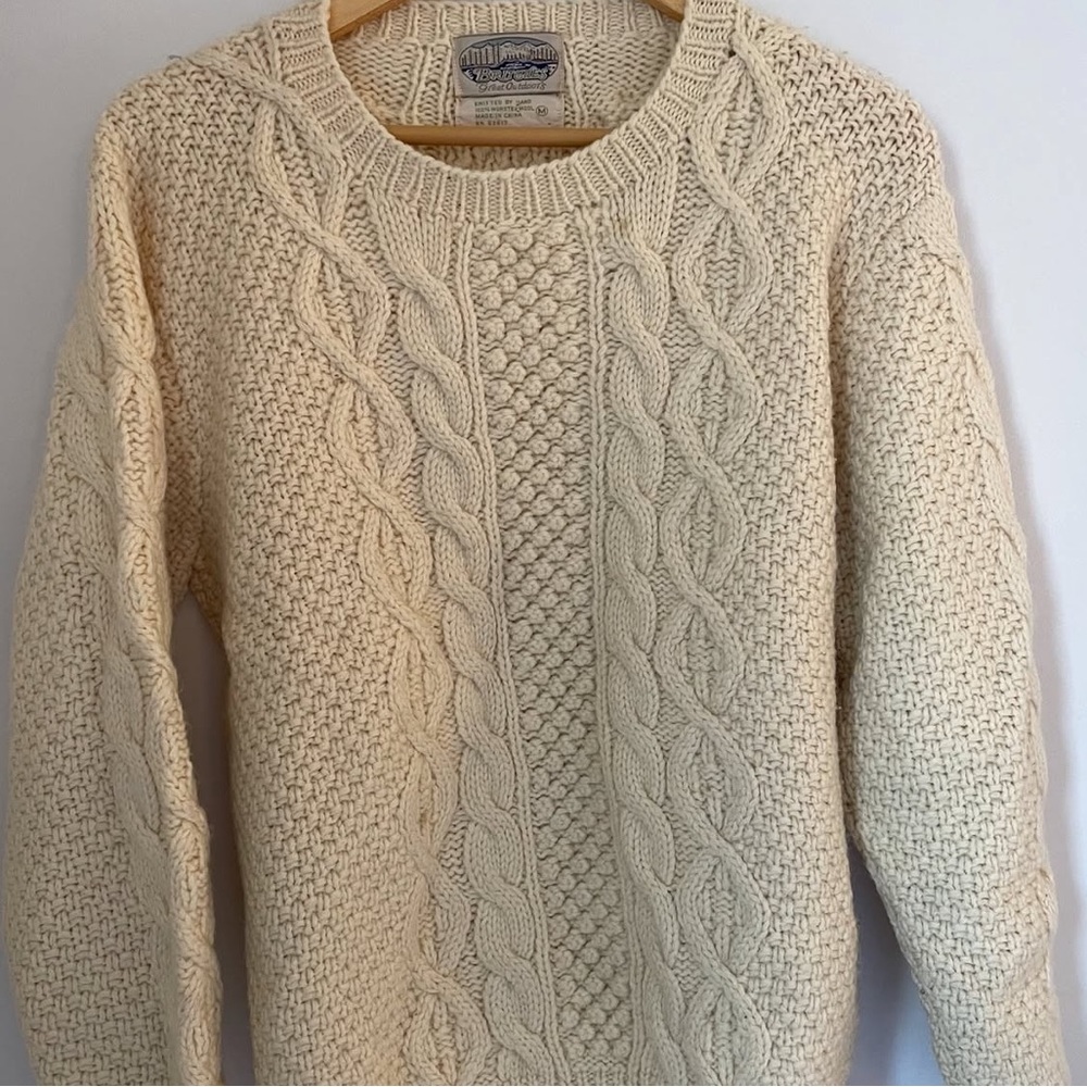 Britches 1907s Hand Knit 100% Wool Cream Sweater - Picture 6 of 11